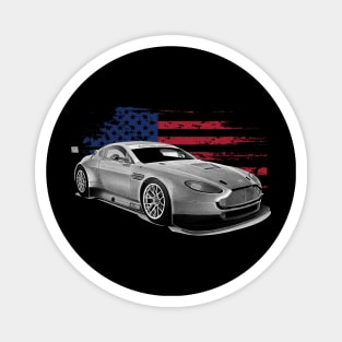 Aston Martin Vantage GT8 (Mk I) Cars Form American Flag Magnet